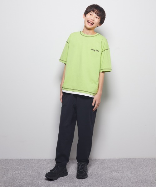 Right-on(ライトオン)の「Refurbish(リファービッシュ)フェイクレイヤードTシャツ(Tシャツ/カットソー・キッズ・グリーン/ブラック/ベージュ・120/130/140/150/160/110)」の11枚目の写真