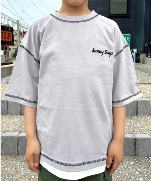 Right-on(ライトオン)の「Refurbish(リファービッシュ)フェイクレイヤードTシャツ(Tシャツ/カットソー・キッズ・グリーン/ブラック/ベージュ・120/130/140/150/160/110)」の20枚目の写真