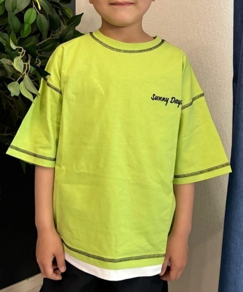 Right-on(ライトオン)の「Refurbish(リファービッシュ)フェイクレイヤードTシャツ(Tシャツ/カットソー・キッズ・グリーン/ブラック/ベージュ・120/130/140/150/160/110)」の17枚目の写真