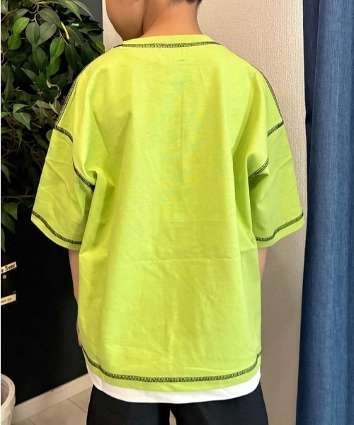 Right-on(ライトオン)の「Refurbish(リファービッシュ)フェイクレイヤードTシャツ(Tシャツ/カットソー・キッズ・グリーン/ブラック/ベージュ・120/130/140/150/160/110)」の15枚目の写真