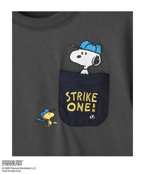 PEANUTS(ピーナッツ)の「【PEANUTS/ピーナッツ】 スヌーピー ポケット プリント Tシャツ(Tシャツ/カットソー・メンズ・チャコール・100cm/110cm/120cm/130cm/140cm/150cm/160cm)」の7枚目の写真