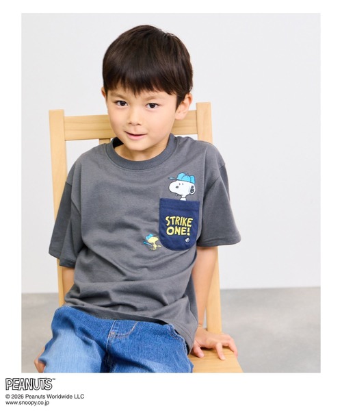 PEANUTS(ピーナッツ)の「【PEANUTS/ピーナッツ】 スヌーピー ポケット プリント Tシャツ(Tシャツ/カットソー・メンズ・チャコール・100cm/110cm/120cm/130cm/140cm/150cm/160cm)」の11枚目の写真