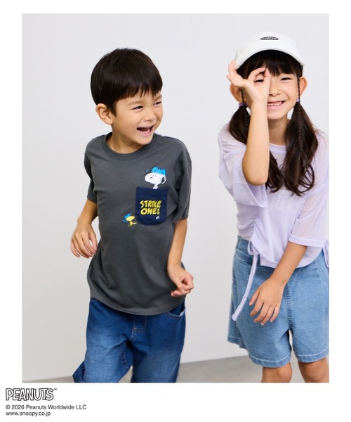 PEANUTS(ピーナッツ)の「【PEANUTS/ピーナッツ】 スヌーピー ポケット プリント Tシャツ(Tシャツ/カットソー・メンズ・チャコール・100cm/110cm/120cm/130cm/140cm/150cm/160cm)」の9枚目の写真