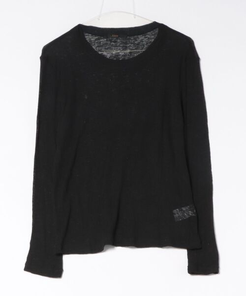 Ritzy(リッツィー)の「5色展開シンプルニュアンスシアーロングスリーブトップス(Tシャツ/カットソー・レディース・イエロー/ピンク/ホワイト/グレー/ブラック・L/M)」の11枚目の写真
