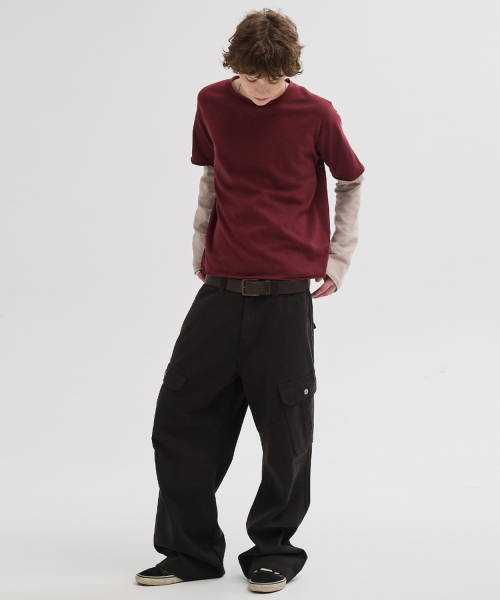 LEIRE（ルアール）の「ガーメントダイカーブカーゴパンツ[ブラック]（デニムパンツ・メンズ・その他・MEDIUM/LARGE/X-LARGE）」の2枚目の写真
