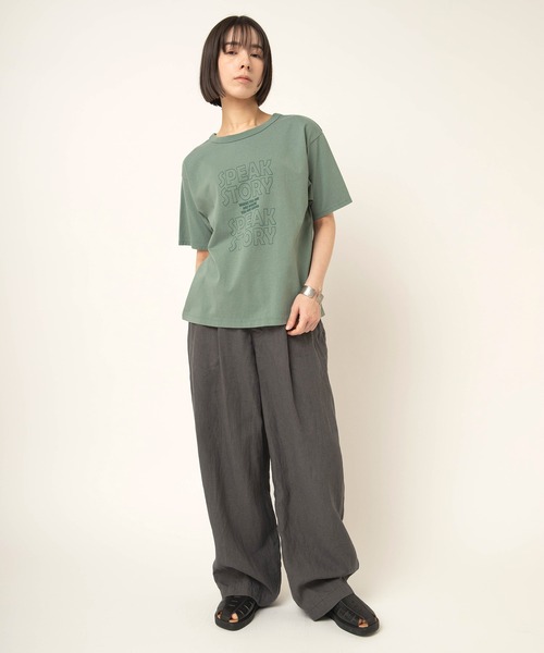 RNA-N(アールエヌエーエヌ)の「M2649 SPEAK発泡プリントT(Tシャツ/カットソー・レディース・オフホワイト/グレー/グリーン・FREE)」の21枚目の写真
