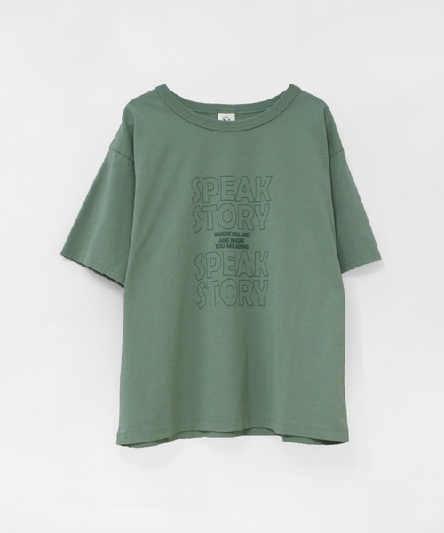 RNA-N(アールエヌエーエヌ)の「M2649 SPEAK発泡プリントT(Tシャツ/カットソー・レディース・オフホワイト/グレー/グリーン・FREE)」の8枚目の写真