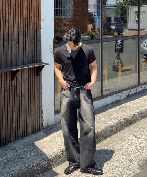 DNSR(ディーエヌエスアール)の「レイヤードヘンリーネックTシャツブラック(Tシャツ/カットソー・メンズ・その他・MEDIUM/LARGE/X-LARGE)」の10枚目の写真