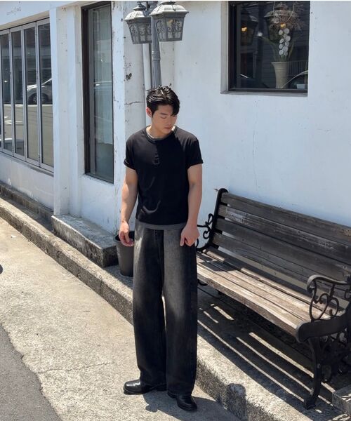 DNSR(ディーエヌエスアール)の「レイヤードヘンリーネックTシャツブラック(Tシャツ/カットソー・メンズ・その他・MEDIUM/LARGE/X-LARGE)」の15枚目の写真