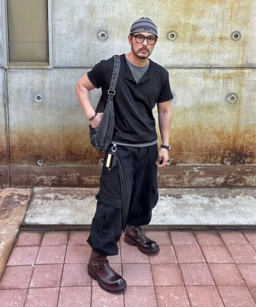 DNSR(ディーエヌエスアール)の「レイヤードヘンリーネックTシャツブラック(Tシャツ/カットソー・メンズ・その他・MEDIUM/LARGE/X-LARGE)」の14枚目の写真