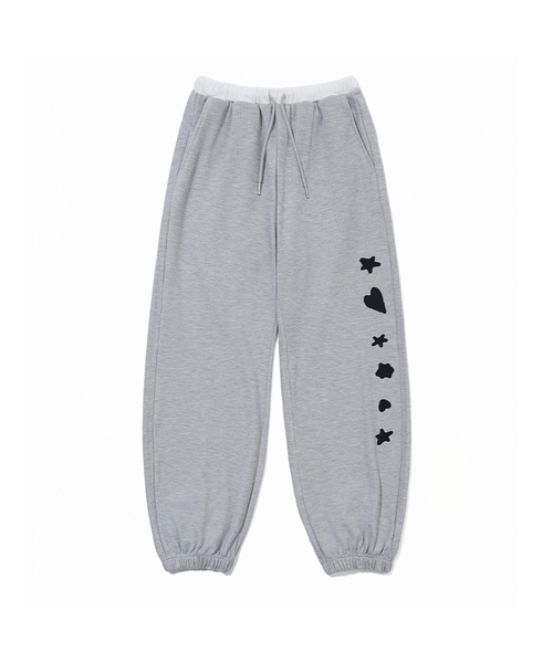 YOUHEE（ユヒ）の「[3COLORS] GRAPHIC WAFFLE SWEAT PANTS（スウェットパンツ・レディース・チャコール/パープル/ライトグレー・FREE）」の2枚目の写真
