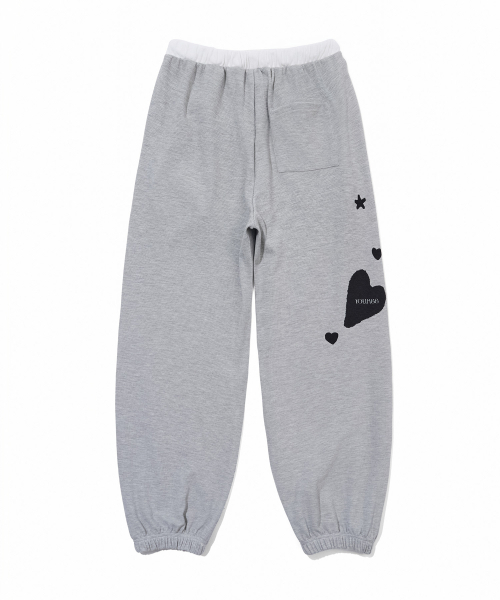 YOUHEE（ユヒ）の「[3COLORS] GRAPHIC WAFFLE SWEAT PANTS（スウェットパンツ・レディース・チャコール/パープル/ライトグレー・FREE）」の6枚目の写真