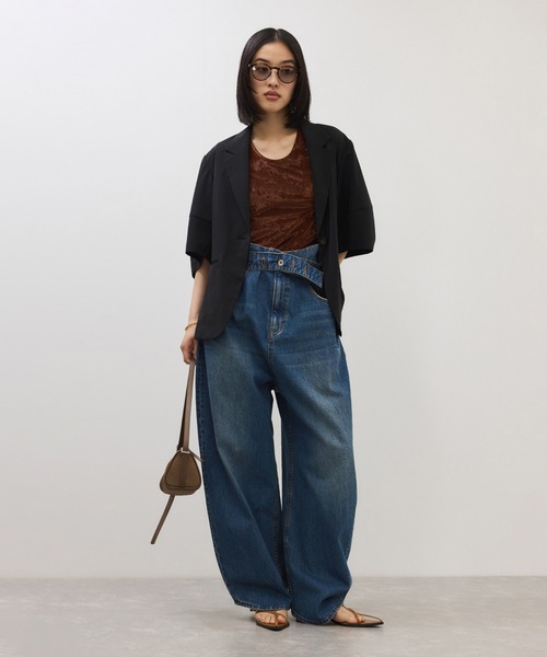 ADAM ET ROPE'（アダムエロペ）の「トライアングルミニショルダーバッグ/撥水（ショルダーバッグ・レディース・ブラック/ベージュ・FREE）」の10枚目の写真