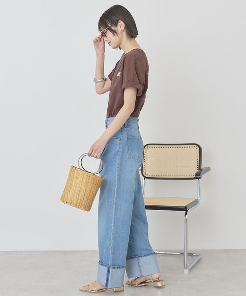 AMERICAN HOLIC（アメリカンホリック）の「サガラ刺繍Tシャツ（Tシャツ/カットソー・レディース・オフホワイト/チャコールグレー/ブラウン・FREE）」の7枚目の写真
