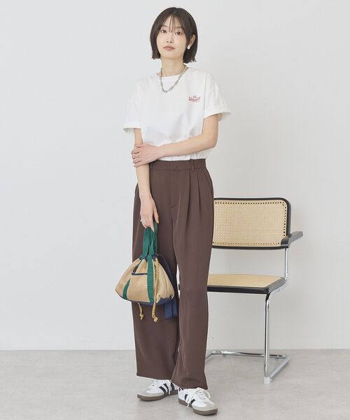 AMERICAN HOLIC（アメリカンホリック）の「サガラ刺繍Tシャツ（Tシャツ/カットソー・レディース・オフホワイト/チャコールグレー/ブラウン・FREE）」の13枚目の写真