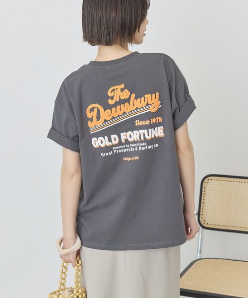 AMERICAN HOLIC（アメリカンホリック）の「サガラ刺繍Tシャツ（Tシャツ/カットソー・レディース・オフホワイト/チャコールグレー/ブラウン・FREE）」の2枚目の写真