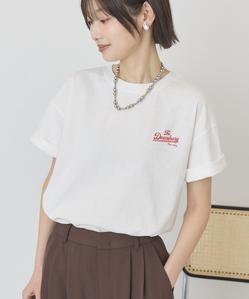 AMERICAN HOLIC（アメリカンホリック）の「サガラ刺繍Tシャツ（Tシャツ/カットソー・レディース・オフホワイト/チャコールグレー/ブラウン・FREE）」の5枚目の写真
