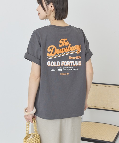 AMERICAN HOLIC（アメリカンホリック）の「サガラ刺繍Tシャツ（Tシャツ/カットソー・レディース・オフホワイト/チャコールグレー/ブラウン・FREE）」の4枚目の写真