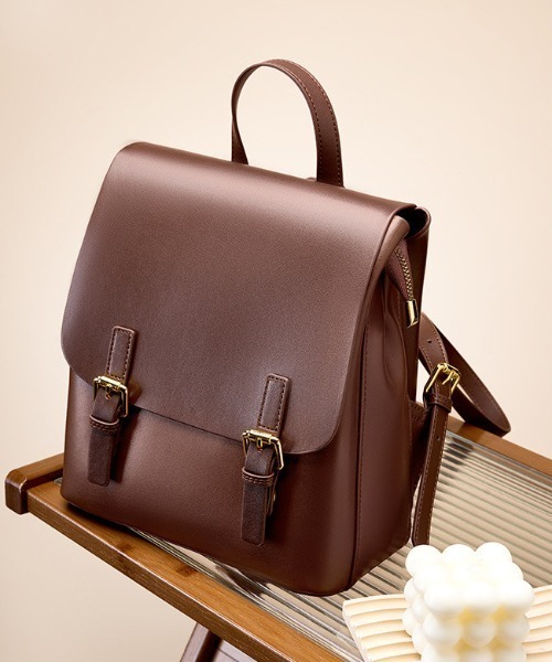 NiiNa(ニーナ)の「【 NiiNa / ニーナ 】高品質牛革クラシック2WAYバックパック(バックパック/リュック・レディース・ホワイト/ブラウン・FREE)」の2枚目の写真