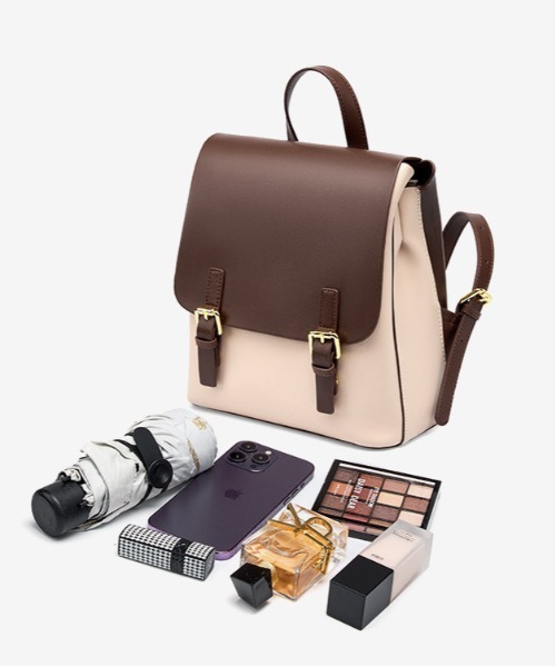 NiiNa(ニーナ)の「【 NiiNa / ニーナ 】高品質牛革クラシック2WAYバックパック(バックパック/リュック・レディース・ホワイト/ブラウン・FREE)」の3枚目の写真