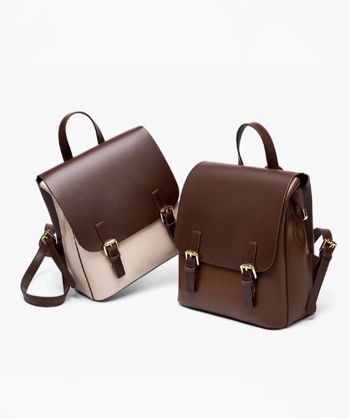 NiiNa(ニーナ)の「【 NiiNa / ニーナ 】高品質牛革クラシック2WAYバックパック(バックパック/リュック・レディース・ホワイト/ブラウン・FREE)」の9枚目の写真