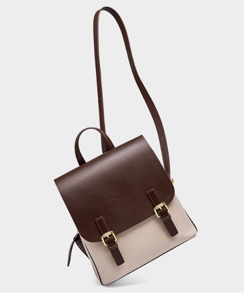 NiiNa(ニーナ)の「【 NiiNa / ニーナ 】高品質牛革クラシック2WAYバックパック(バックパック/リュック・レディース・ホワイト/ブラウン・FREE)」の12枚目の写真