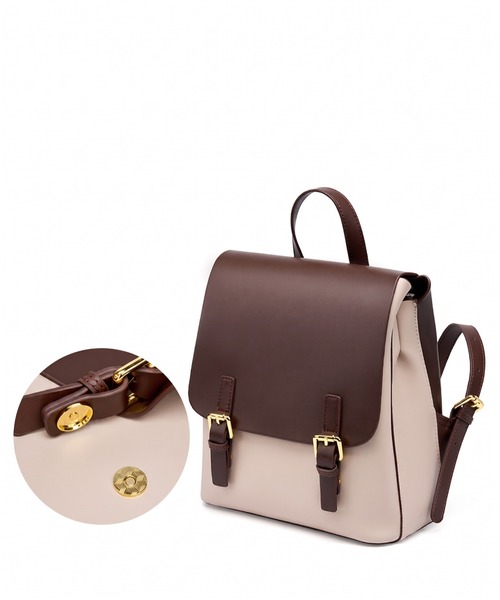 NiiNa(ニーナ)の「【 NiiNa / ニーナ 】高品質牛革クラシック2WAYバックパック(バックパック/リュック・レディース・ホワイト/ブラウン・FREE)」の18枚目の写真