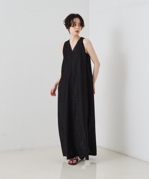 Rouge vif(ルージュヴィフ)の「カットジャガードシアーノスリーブワンピース(ワンピース・レディース・ブラック・フリー)」の2枚目の写真