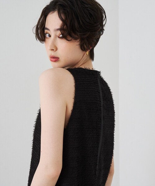 Rouge vif(ルージュヴィフ)の「カットジャガードシアーノスリーブワンピース(ワンピース・レディース・ブラック・フリー)」の12枚目の写真