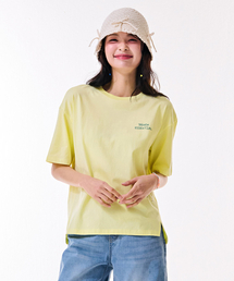 レディース裾変形クロップ半袖Tシャツ-DBZG5851C06