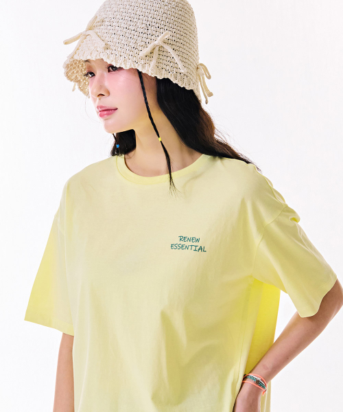 CHASECULT(チェイスカルト)の「レディース裾変形クロップ半袖Tシャツ-DBZG5851C06(Tシャツ/カットソー・レディース・イエロー・85/90)」の2枚目の写真