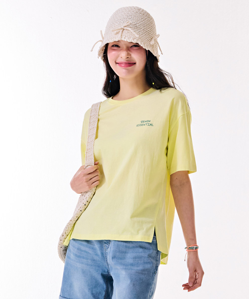CHASECULT(チェイスカルト)の「レディース裾変形クロップ半袖Tシャツ-DBZG5851C06(Tシャツ/カットソー・レディース・イエロー・85/90)」の3枚目の写真