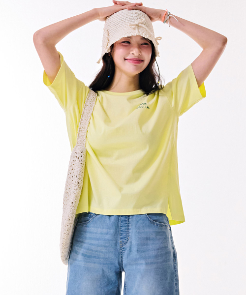 CHASECULT(チェイスカルト)の「レディース裾変形クロップ半袖Tシャツ-DBZG5851C06(Tシャツ/カットソー・レディース・イエロー・85/90)」の4枚目の写真