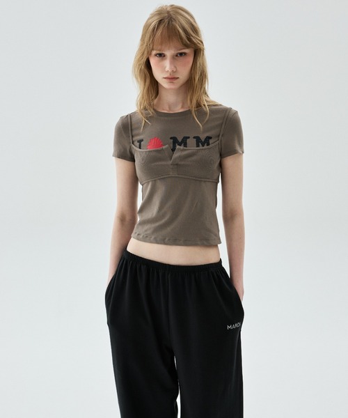 Mardi Mercredi(マルディメクルディ)の「JOGGER PANTS MARDI LOGO HOTFIX / ジョガー パンツ マルディ ロゴ ホットフィックス(スウェットパンツ・レディース・ネイビー/アイボリー/ブラック/グレー・FREE)」の5枚目の写真