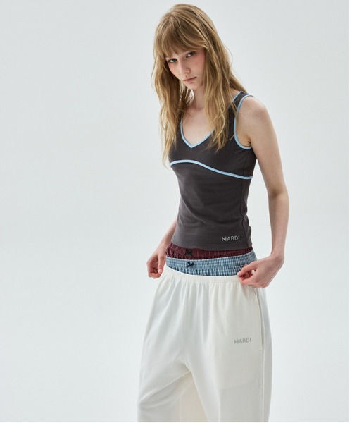 Mardi Mercredi(マルディメクルディ)の「JOGGER PANTS MARDI LOGO HOTFIX / ジョガー パンツ マルディ ロゴ ホットフィックス(スウェットパンツ・レディース・ネイビー/アイボリー/ブラック/グレー・FREE)」の19枚目の写真