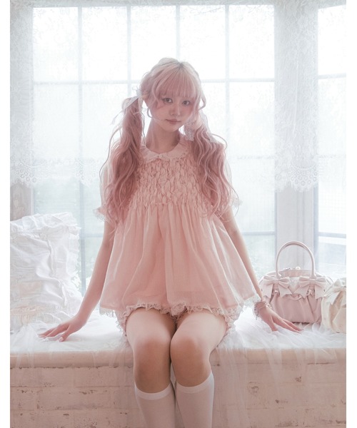 Fiorforte(フィオルフォルテ)の「baby dress setup(ワンピース・レディース・ピンク/ホワイト・FREE)」の4枚目の写真