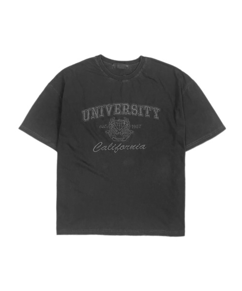 Chikashitsu +(チカシツプラス)の「【Chikashitsu +】Pigment university t-shirt / 【チカシツプラス】ピグメントユニバーシティ半袖Tシャツ(Tシャツ/カットソー・メンズ・ブラック/ネイビー/チャコール・ONE SIZE)」の11枚目の写真