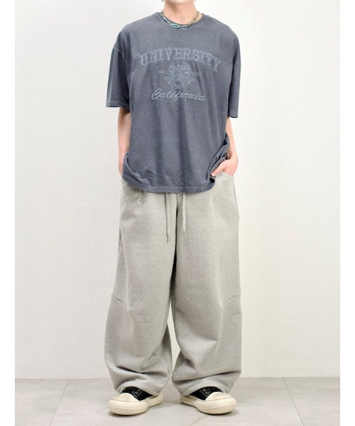 Chikashitsu +(チカシツプラス)の「【Chikashitsu +】Pigment university t-shirt / 【チカシツプラス】ピグメントユニバーシティ半袖Tシャツ(Tシャツ/カットソー・メンズ・ブラック/ネイビー/チャコール・ONE SIZE)」の12枚目の写真