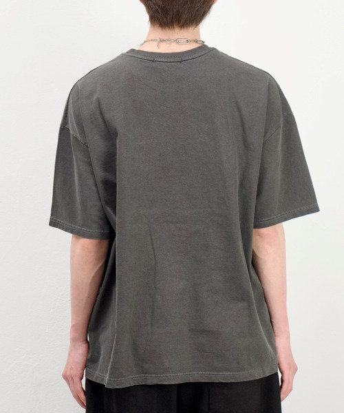 Chikashitsu +(チカシツプラス)の「【Chikashitsu +】Pigment university t-shirt / 【チカシツプラス】ピグメントユニバーシティ半袖Tシャツ(Tシャツ/カットソー・メンズ・ブラック/ネイビー/チャコール・ONE SIZE)」の18枚目の写真