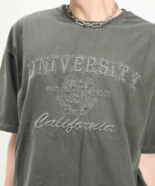 Chikashitsu +(チカシツプラス)の「【Chikashitsu +】Pigment university t-shirt / 【チカシツプラス】ピグメントユニバーシティ半袖Tシャツ(Tシャツ/カットソー・メンズ・ブラック/ネイビー/チャコール・ONE SIZE)」の19枚目の写真