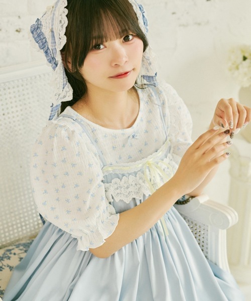 kutir(クティール)の「【クティールとレトロ】花柄アソートトップス(Tシャツ/カットソー・レディース・ホワイト/オフホワイト/グリーン/ブルー/アイボリー/ピンク/その他・FREE)」の7枚目の写真