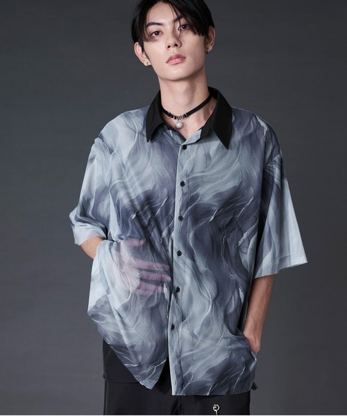 Ellno Loset(エルノロゼット)の「アソートガラシアーレイヤードシャツ(シャツ/ブラウス・メンズ・ホワイト系/ブルー系/ブラック系・LARGE/MEDIUM/SMALL)」の3枚目の写真