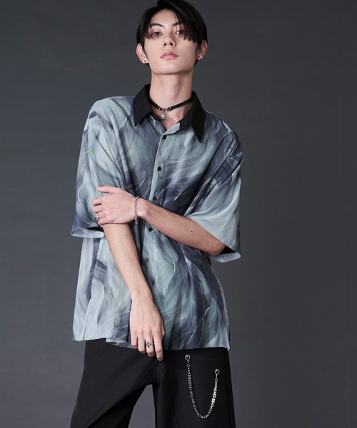 Ellno Loset(エルノロゼット)の「アソートガラシアーレイヤードシャツ(シャツ/ブラウス・メンズ・ホワイト系/ブルー系/ブラック系・LARGE/MEDIUM/SMALL)」の7枚目の写真