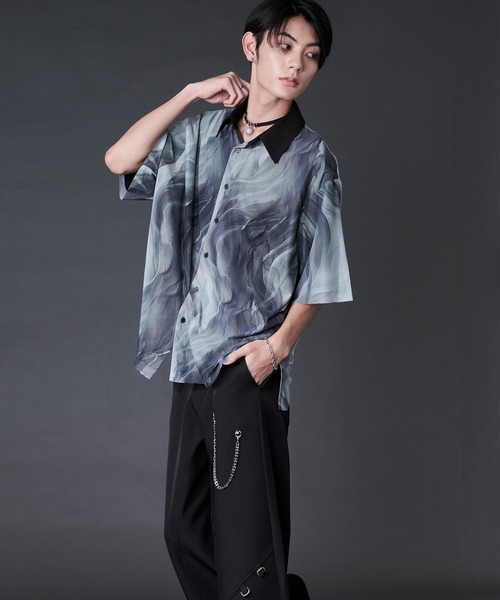 Ellno Loset(エルノロゼット)の「アソートガラシアーレイヤードシャツ(シャツ/ブラウス・メンズ・ホワイト系/ブルー系/ブラック系・LARGE/MEDIUM/SMALL)」の9枚目の写真