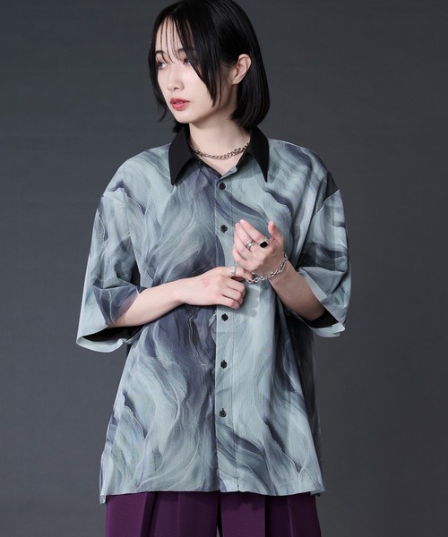 Ellno Loset(エルノロゼット)の「アソートガラシアーレイヤードシャツ(シャツ/ブラウス・メンズ・ホワイト系/ブルー系/ブラック系・LARGE/MEDIUM/SMALL)」の14枚目の写真
