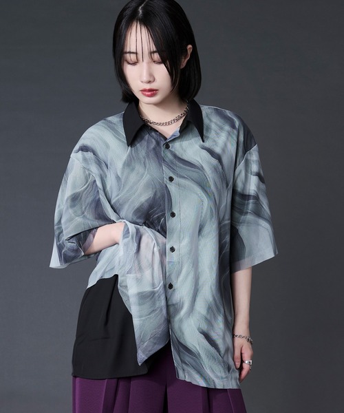 Ellno Loset(エルノロゼット)の「アソートガラシアーレイヤードシャツ(シャツ/ブラウス・メンズ・ホワイト系/ブルー系/ブラック系・LARGE/MEDIUM/SMALL)」の15枚目の写真