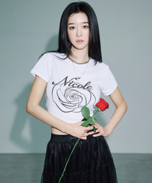 ROSE LETTERING CROPPED TOP_WHITE
