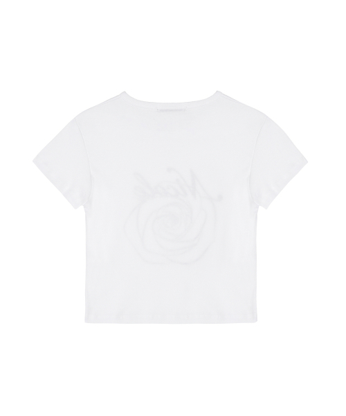NICK&NICOLE（ニックアンドニコール）の「ROSE LETTERING CROPPED TOP_WHITE（Tシャツ/カットソー・レディース・その他・FREE）」の7枚目の写真