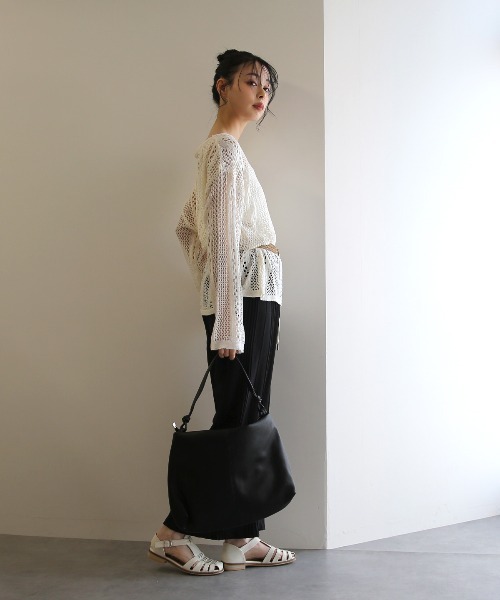 No one knows（ノーワンノーズ）の「ZOZO限定 透かし編みニットプルオーバー(インナーとベルト付き)3点セット（アンサンブル・レディース・キナリ・FREE）」の11枚目の写真