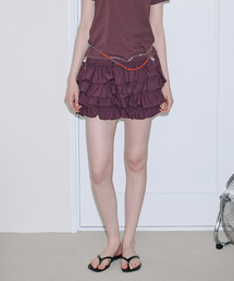 Frill Mini Skirt Pants (Purple)